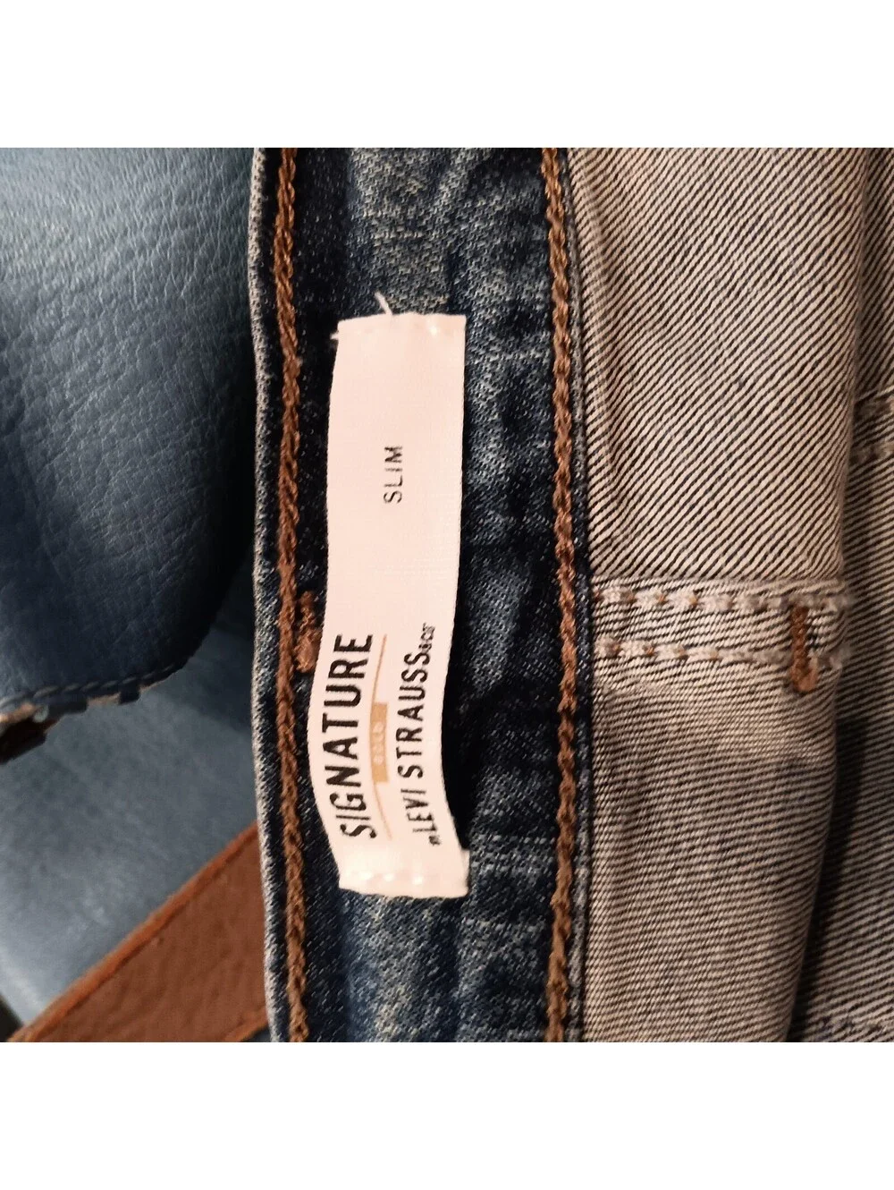 Signature By Levis Jeans Men's Sz. 38×29 Blue Slim Cotton Blend Denim Comfort